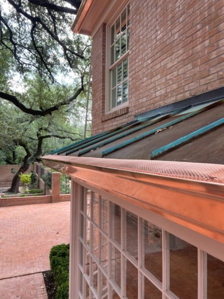 Tri-County Guttering Waco, Texas Professional Copper Gutter Install with Wire Mesh Covering